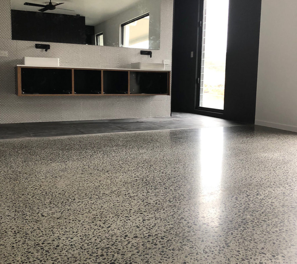 Polished concrete bathroom