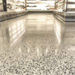 Polished concrete used in a grocery store