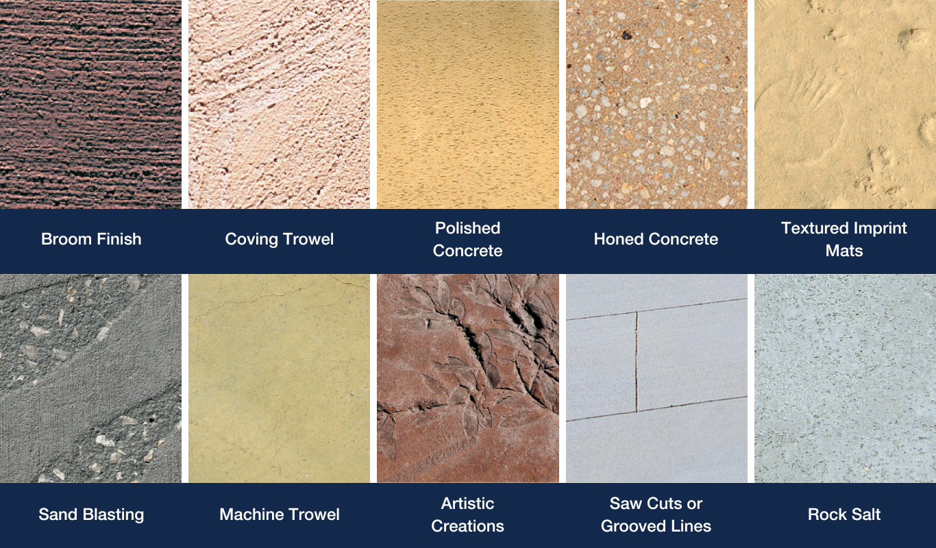 Popular Concrete Surface Finishes